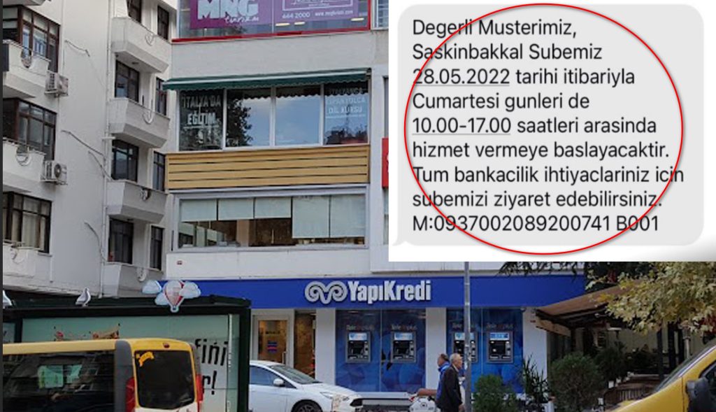 Yapı Kredi Bankası Şaşkınbakkal Şebisi