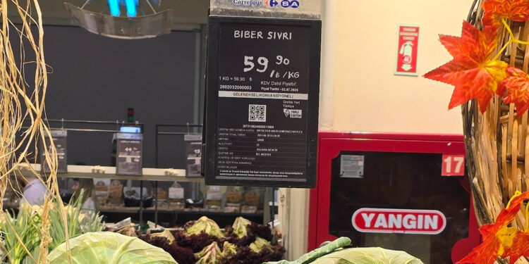 1 kilo sivri biberin 60 liraya satıldığı Türkiye'de enflasyon baz etkisiyle düştü